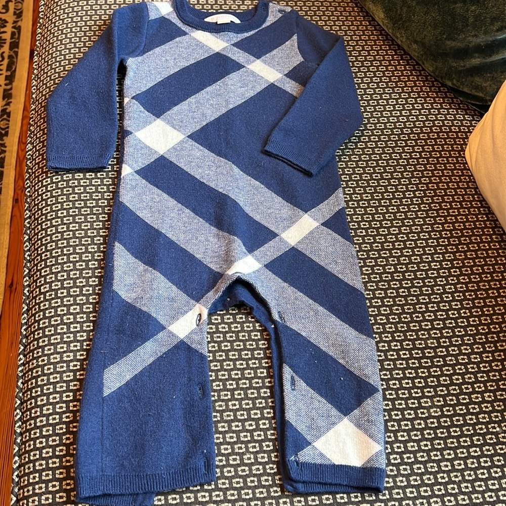 Navy Blue Burberry Coverall Size 12M